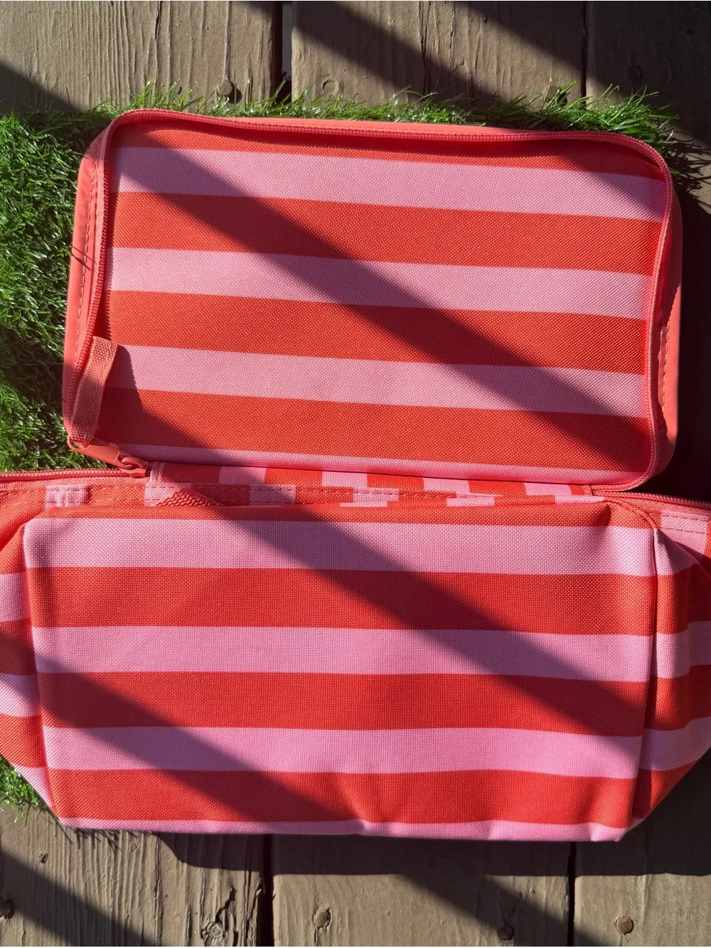 🩷Trader Joe’s Summer Edition Striped Pink & Red Mini Insulated 1 DAY SALE 🔴🇺🇸